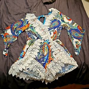 Women's Boho 1 piece short romper